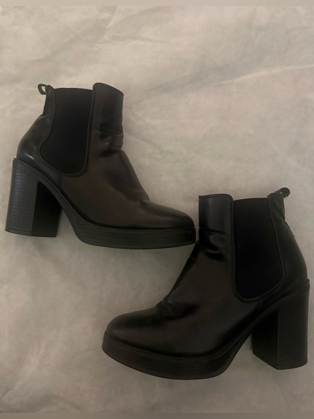 Black Block Heel Booties